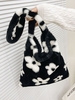 Animal Pattern Fluffy Faux Fur Shoulder Bag