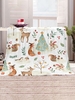 Animal Plant Pattern Flannel Blanket