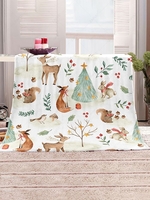 Animal Plant Pattern Flannel Blanket