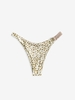 Animal Spotted Bikini Bottom L Light coffee