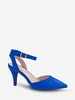 Ankle Strap Pointed Toe Kitten Heel Pumps