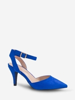 Ankle Strap Pointed Toe Kitten Heel Pumps