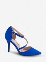 Ankle Strap Pointed Toe Stilettos Pumps