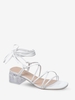 Ankle Wrap Solid Color Chunky Heel Sandals