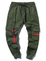 Applique Long Cargo Jogger Techwear Pants L Army green