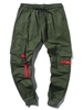 Applique Long Cargo Jogger Techwear Pants Xs Army green