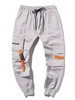 Applique Long Cargo Jogger Techwear Pants Xs Light gray