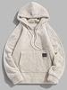 Applique Solid Color Faux Fur Half Zipper Drawstring Fluffy Hoodie 2xl Warm white