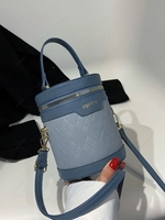 Argyle Colorblock Zippered Bucket Bag