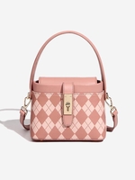 Argyle Pattern Crossbody Tote Bag