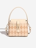 Argyle Pattern Crossbody Tote Bag