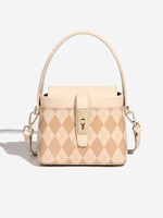 Argyle Pattern Crossbody Tote Bag