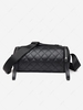Argyle Topstitching Zippered Crossbody Cylindrical Shape Bag