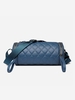 Argyle Topstitching Zippered Crossbody Cylindrical Shape Bag