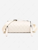 Argyle Topstitching Zippered Crossbody Cylindrical Shape Bag