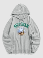 ARIZONAN DESERT Cactus Graphic Vintage Hoodie S Light gray