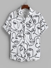 Art Characters Collage Print Casual Shirt 2xl White