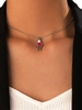 Artificial Gemstone Pendant Pearl Single Layer Clavicle Necklace