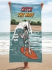 Astronaut CATCH THE WAVE Graphic Beach Blanket