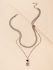 Astronaut Double Layered Pendant Necklace
