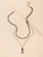 Astronaut Double Layered Pendant Necklace