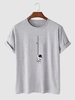 Astronaut Graphic Print Short Sleeve T Shirt 2xl Light gray