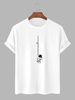Astronaut Graphic Print Short Sleeve T Shirt 2xl White