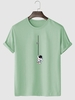 Astronaut Graphic Print Short Sleeve T Shirt S Light green