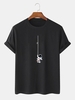 Astronaut Graphic Print Short Sleeve T Shirt Xl Black