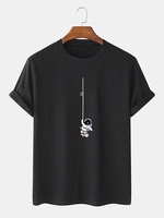 Astronaut Graphic Print Short Sleeve T Shirt Xl Black