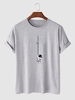 Astronaut Graphic Print Short Sleeve T Shirt Xl Light gray