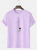 Astronaut Graphic Print Short Sleeve T Shirt Xl Light purple