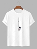 Astronaut Graphic Print Short Sleeve T Shirt Xl White
