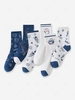 Astronauts Cartoon Patterned Quarter Socks