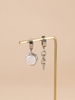 Asymmetric Faux Pearl Chain Pendant Hoop Earrings