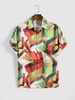 Asymmetric Graphic Print Short Sleeve Shirt Xxl Valentine red