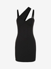 Asymmetric Neck Bustier Corset-style Mini Dress L Black