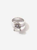 Asymmetrical Dog Metal Retro Ring