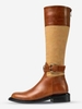 Back Zip Colorblock Buckle Decor Knee High Boots