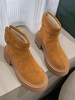 Back Zip Cuff Platform Boots