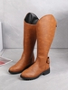 Back Zip Knee Length Vintage Chunky Boots