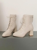Back Zip Lace Up Chunky Heeled Boots