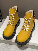 Back Zip Lug Sole Chunky Combat Boots