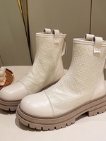 Back Zip Platform Ankle Boots