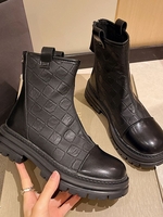 Back Zip Platform Ankle Boots