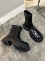 Back Zip Platform Ankle Boots