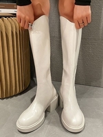 Back Zip Platform Knee High Boots