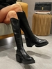 Back Zip Platform Knee High Boots