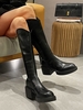Back Zip Platform Knee High Boots