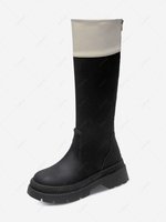 Back Zip Platform Knee High Boots